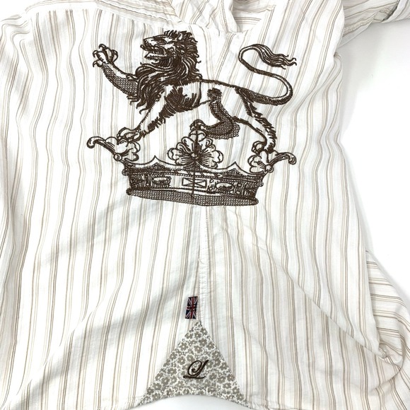 English Laundry Hand Sewn Beige Long Sleeve Button Up Men's Shirt Size L - Picture 10 of 13